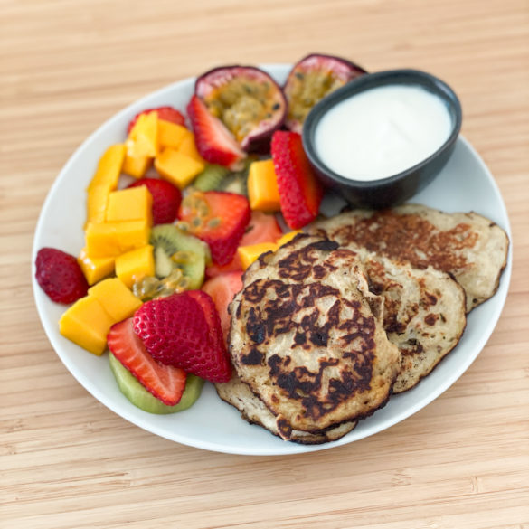 Gesunde glutenfreie Bananen Pfannkuchen