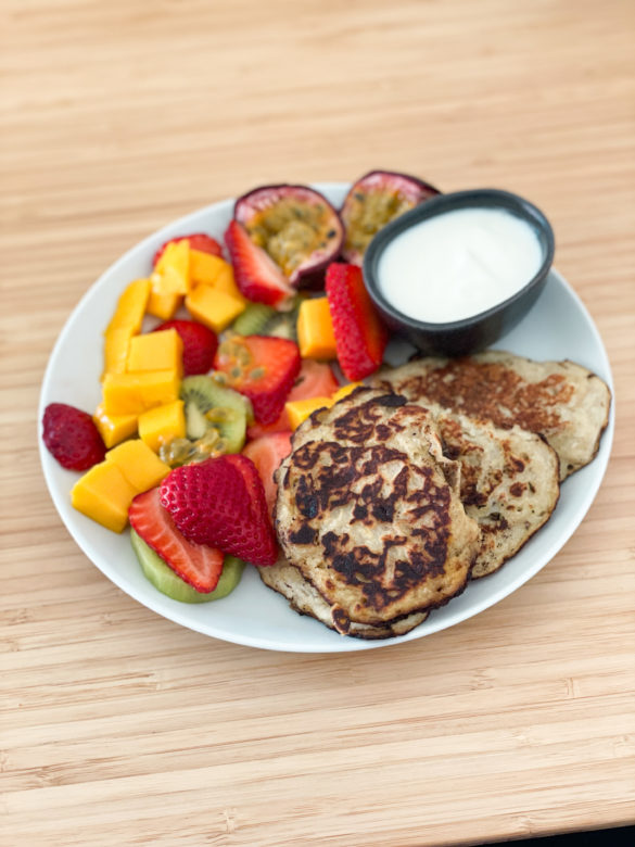 Gesunde glutenfreie Bananen Pfannkuchen